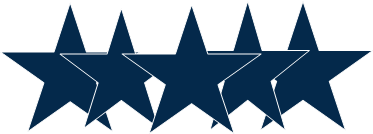 5 star blue rating white